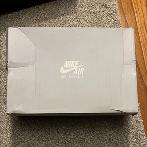 Nike Light Gray Air Force 1 Shoe Box with White Logo